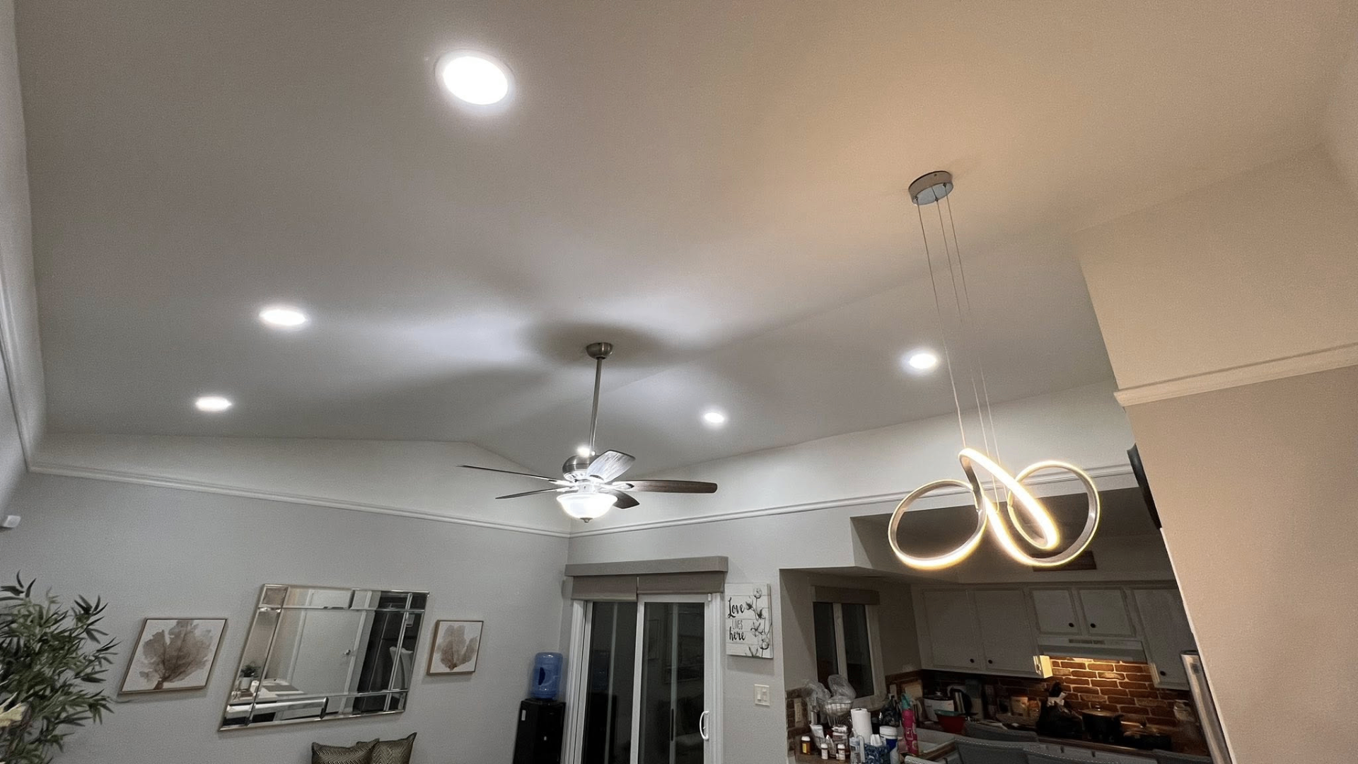 Vaulted ceiling pendant install
